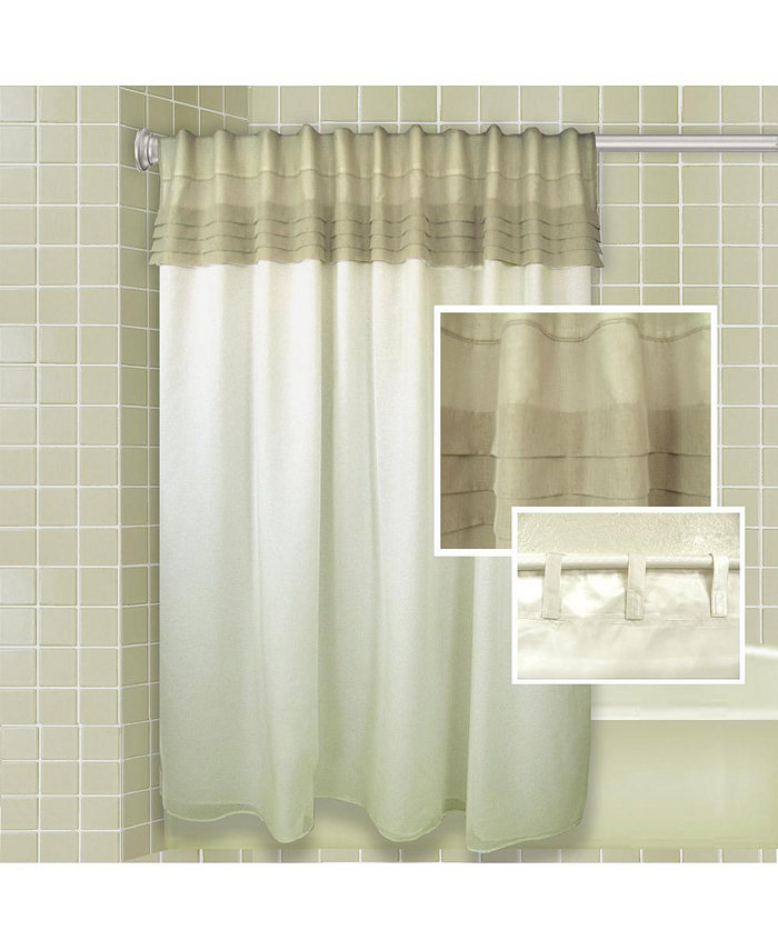 Ricardo Geneva Absolute Shower Curtain w Attached Liner and Back Tabs 70W x 73L