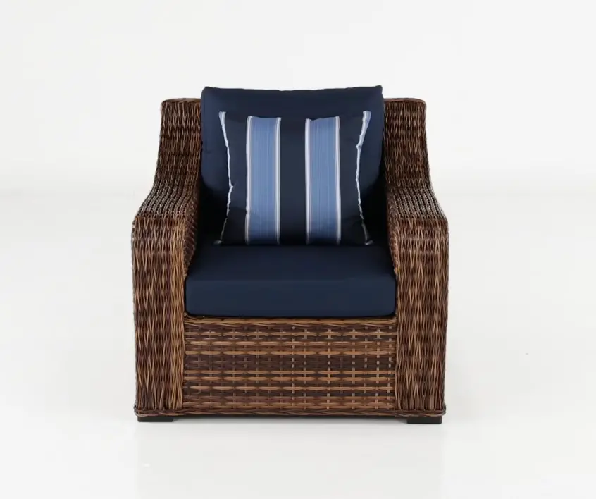 Tortola Wicker and Navy Outdoor Patio Chair