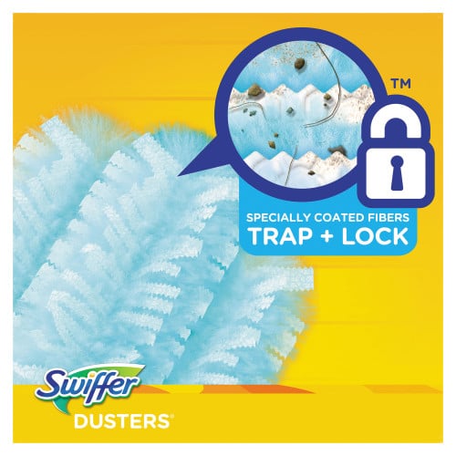 Swiffer Refill Dusters， Dust Lock Fiber， Light Blue， Unscented， 10/Box， 4 Box/Carton (21459CT)