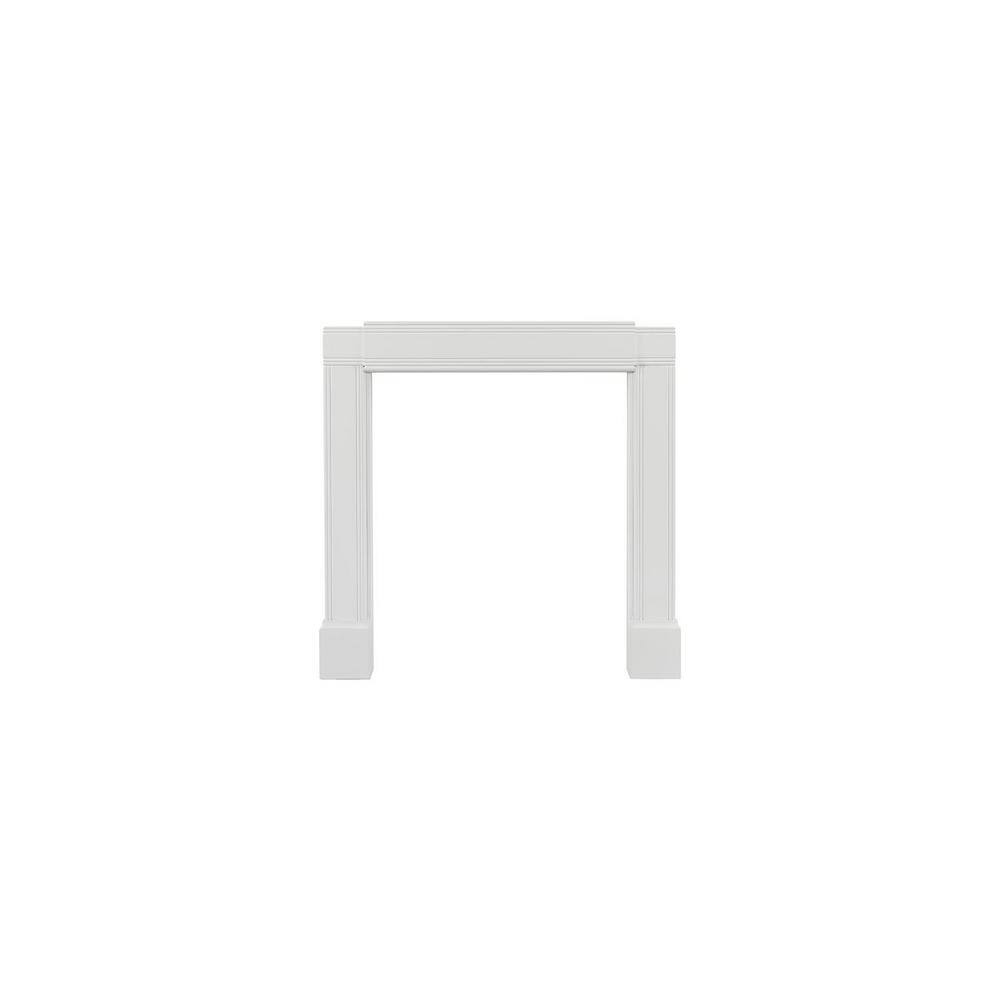 Pearl Mantels 37 in. - 69 in. x 42 in. - 48 in. Premium White MDF Adjustable Opening Full Surround Fireplace Mantel RPS201ADJD