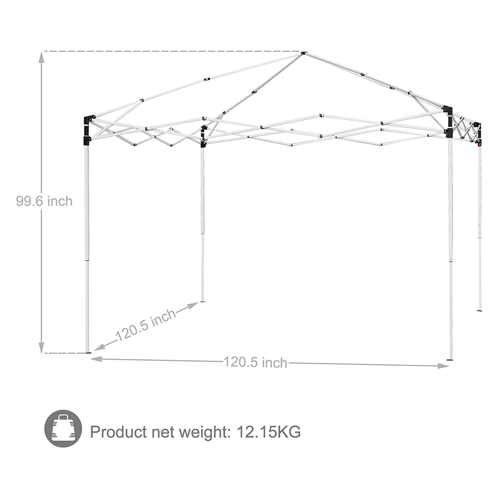 ZENSTYLE 10 x 10 ft Home Garden Outdoor Gathering Pop-Up Wedding Foldable Waterproof Canopy Party Tent Height Adjustable with Carrying Bag - Blue