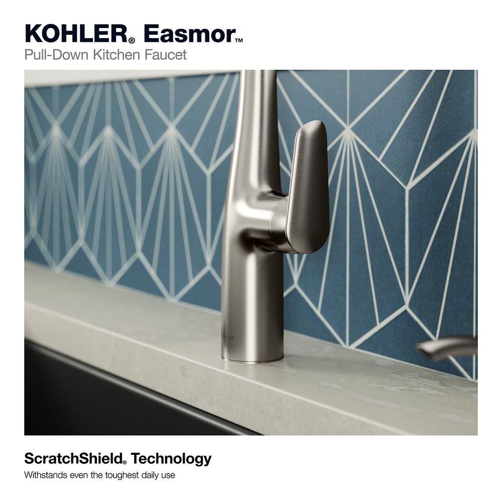 KOHLER Easmor Single-Handle Pull Down Sprayer Kitchen Faucet in Vibrant Stainless K-R30573-SD-VS