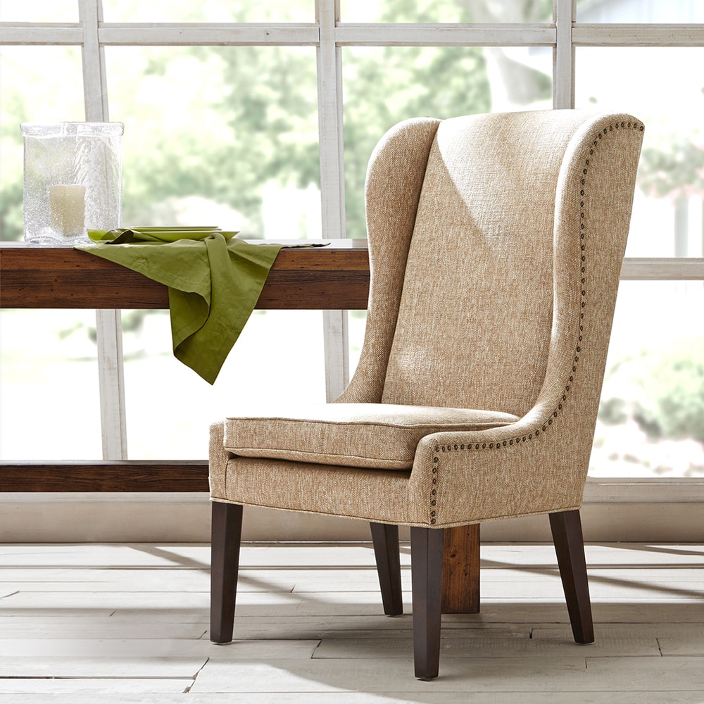 Madison Park Sydney Beige Traditional Wing Dining Chair