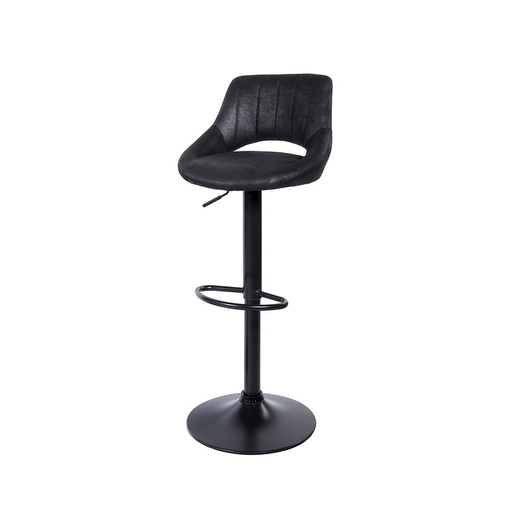 Art Leon Modern Adjustable 360 Swivel Barstool with Retro Faux Leather