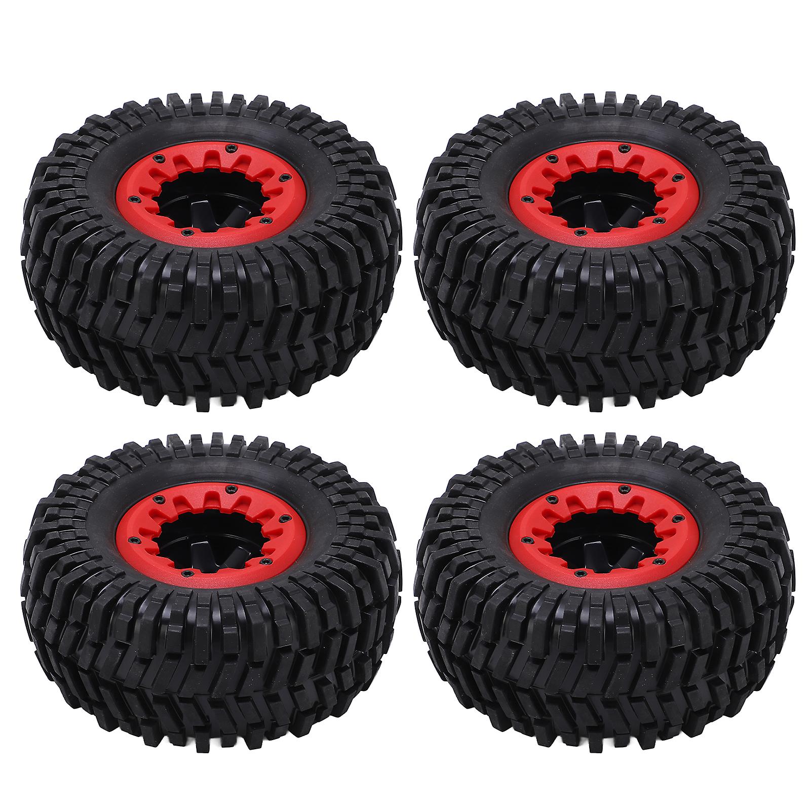 4pcs Rubber Tires 1/10 Rc Soft Rubber Tyre For Racing Rc Off Road On Road Car Accessoriesred