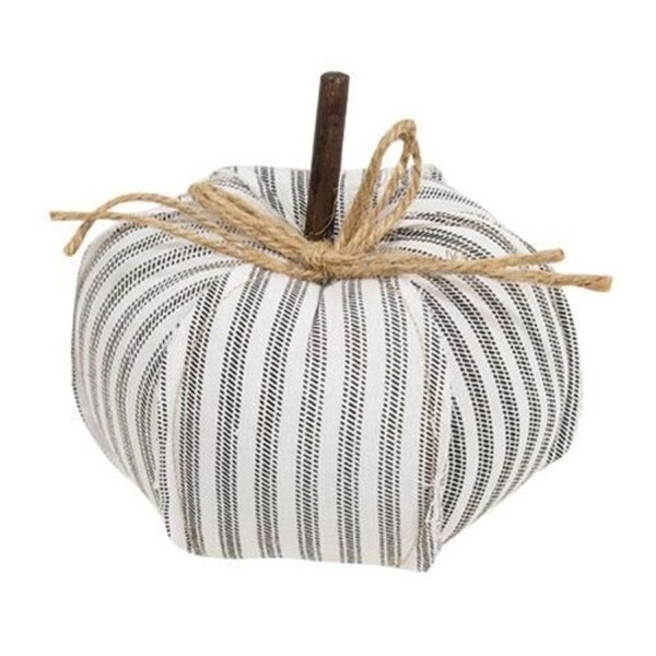 Ticking Stripe Stuffed Pumpkin 4.75