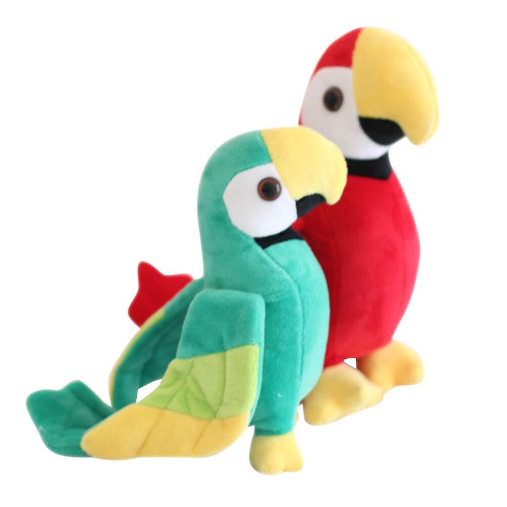 2pcs Plush Parrot Dolls Plush Animal Playthings Simulation Parrot Dolls Baby Stuffed Toys