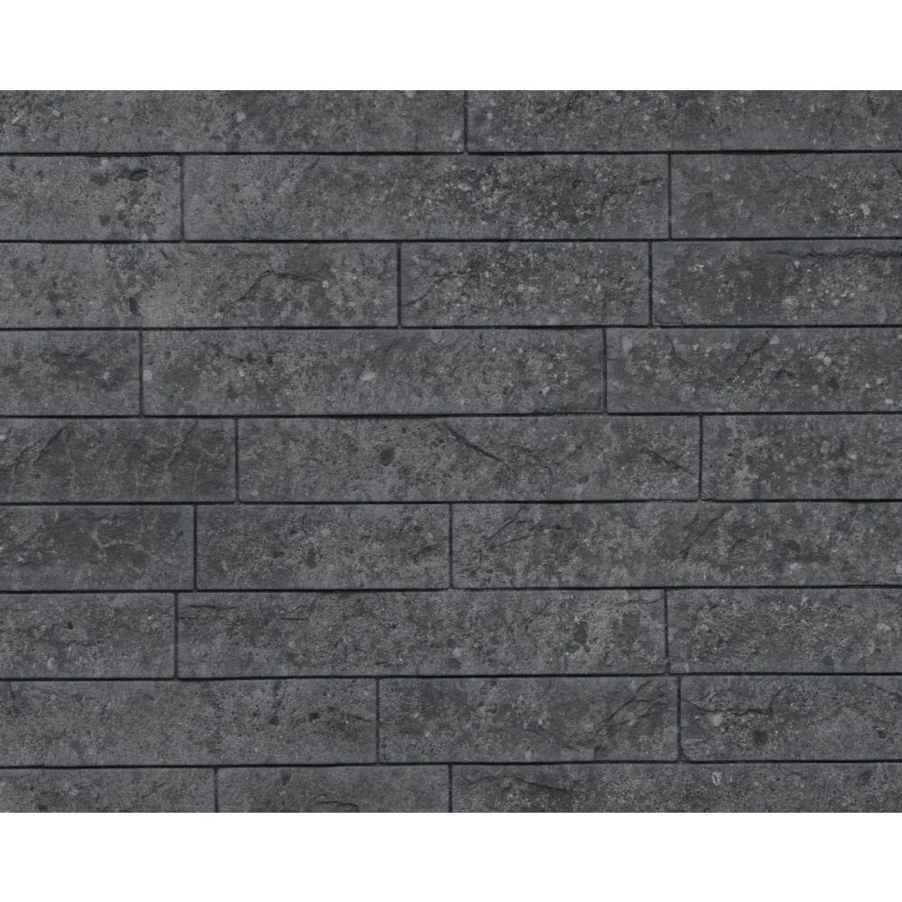 INNOVERA DECOR BY PALRAM 24'' x 24'' Ledge Stone PVC Seamless 3D Wall Panels in Dark Urban Cement 30-Piece 704500