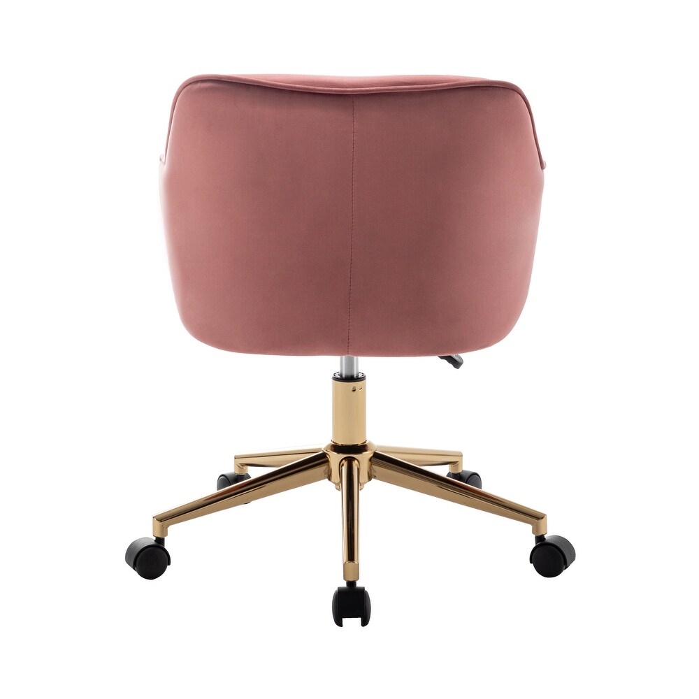 Porthos Home Raisa Velvet Office Chair with Gold Chrome Base