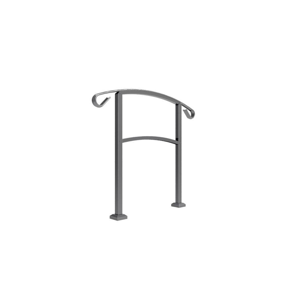 Barrette Outdoor Living HandiRail 3.57 in. x 47.75 in. 3.09 ft. Aged Bronze 3-Step Aluminum Rail Kit (Unassembled) 73021940