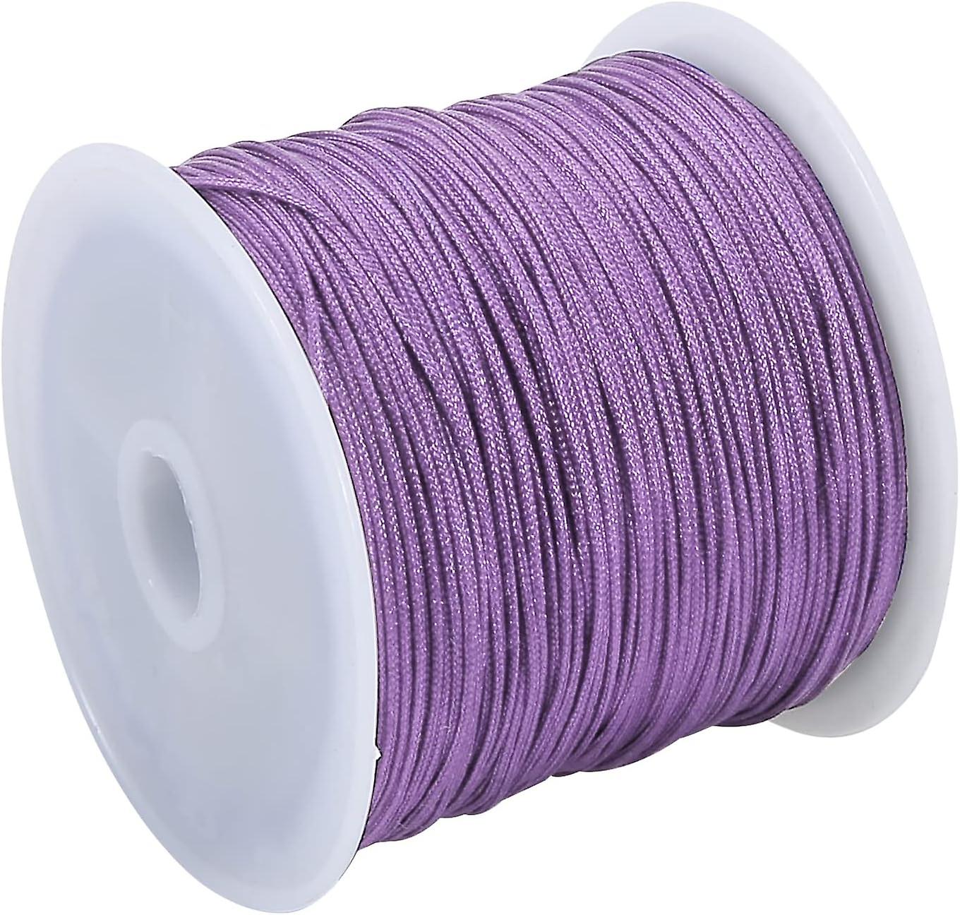 0.8mm Nylon Cord， Thread Chinese Knot Macrame Rattail Bracelet Braided String (light Purple)