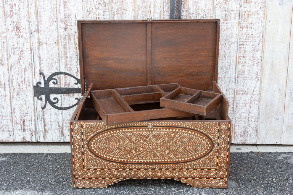 Large Anglo Indian Butterfly Inlay Chest   Mediterranean   Accent Chests And Cabinets   by De cor  Houzz