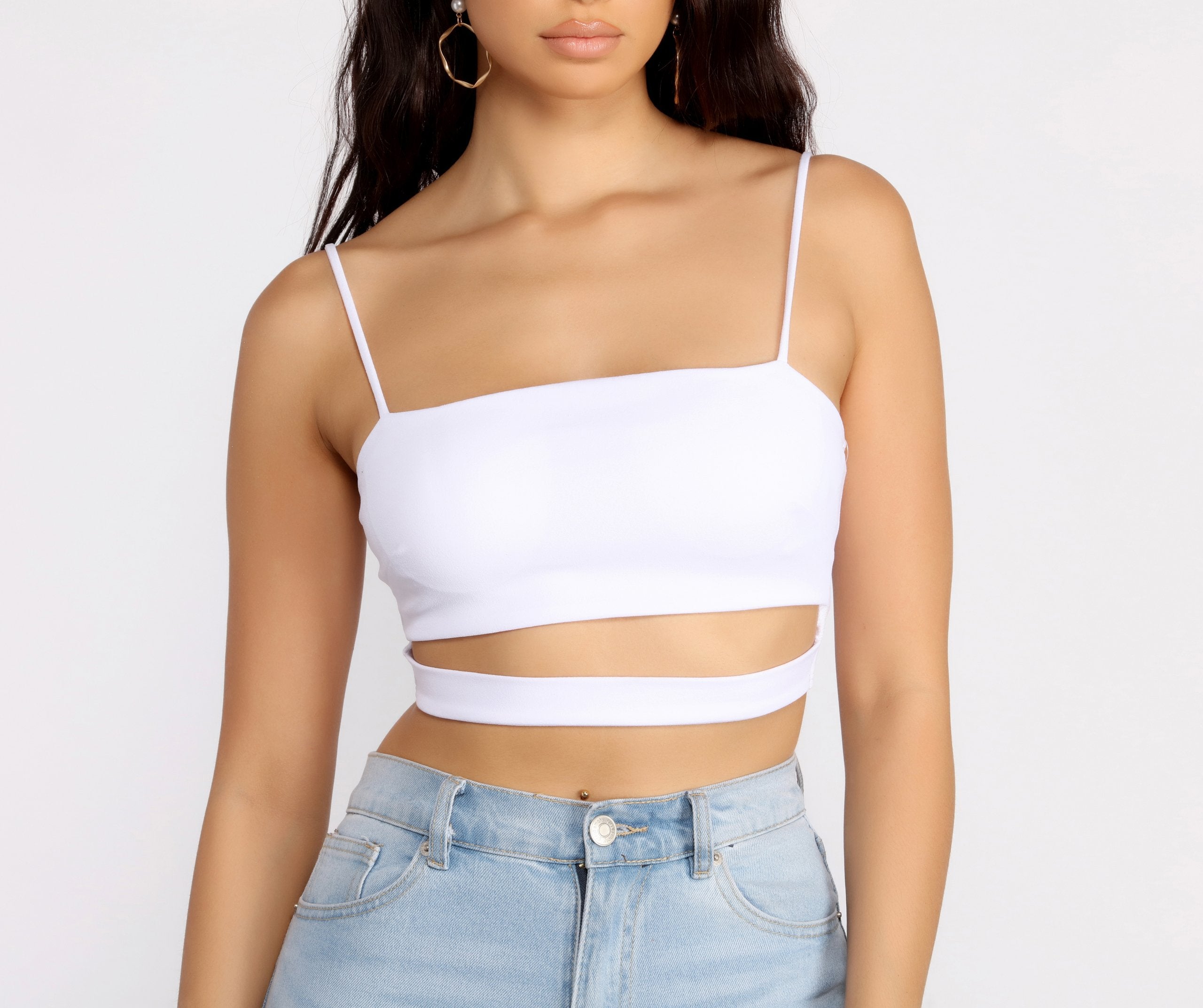 It's A Date Crepe Crop Top