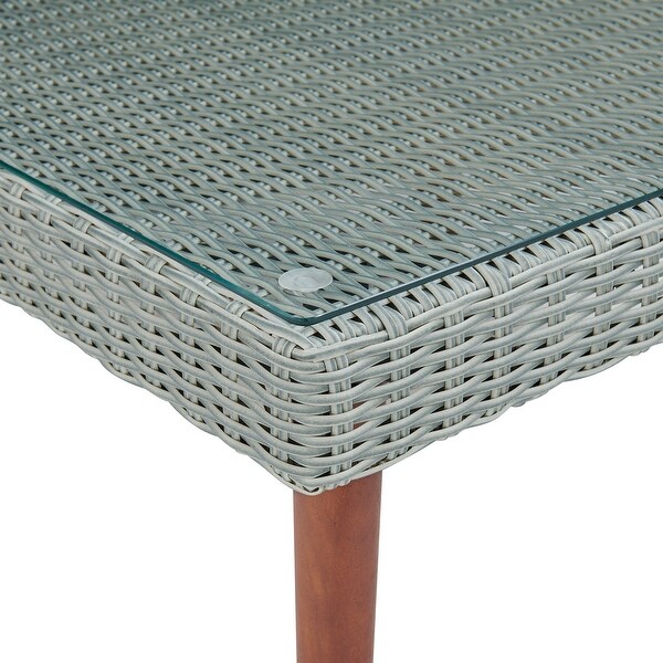 Bayden Grey Allweather Wicker Square Coffee Table with Glass Top by Havenside Home