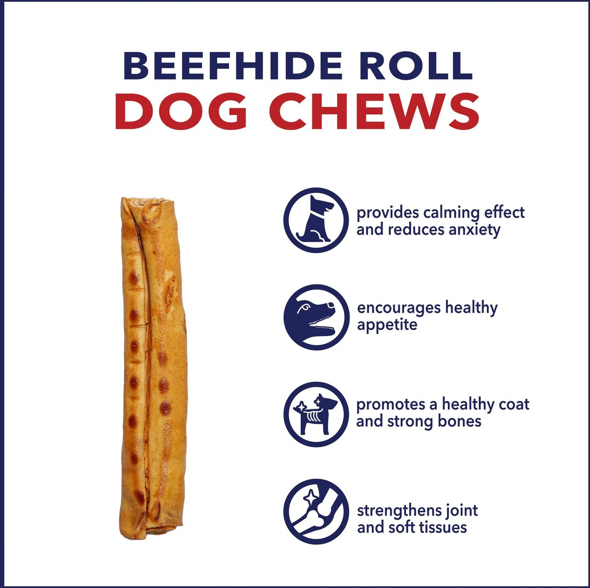 Pet Factory Beefhide 8-inch Rolls Chicken Flavored Dog Hard Chews， 15 count