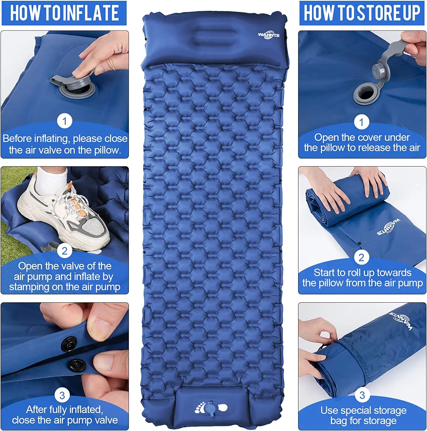 Sleeping Pad Ultralight Inflatable Sleeping Pad for Camping  Hiking  airpad   Compact   Lightweight Air Mattress