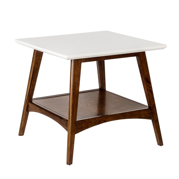 Avenu End Table Off White pecan