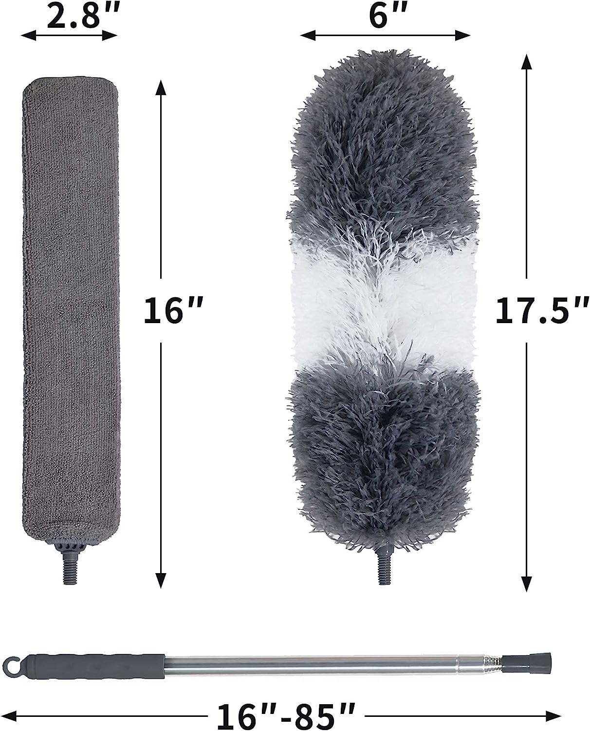 BOOMJOY Microfiber Feather Duster with Extendable Pole, 100