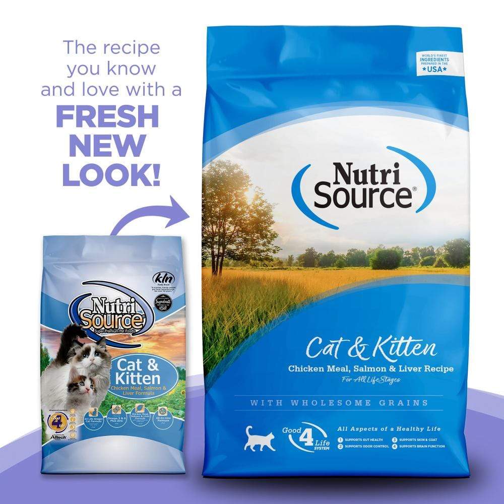 NutriSource Cat and Kitten Chicken， Salmon and Liver Dry Cat Food