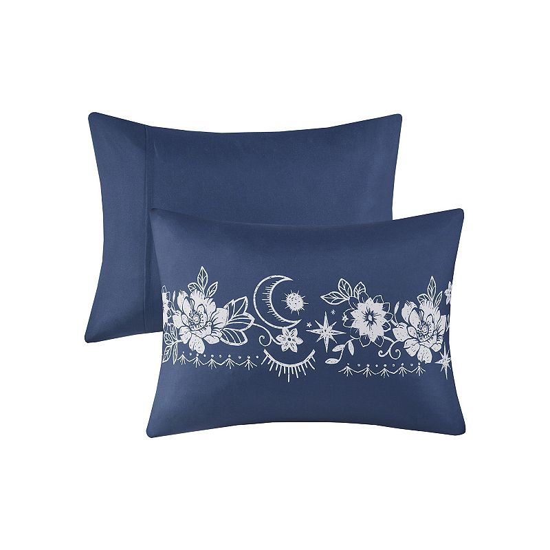 Intelligent Design Luna Antimicrobial Celestial Duvet Cover Set with Throw Pillow