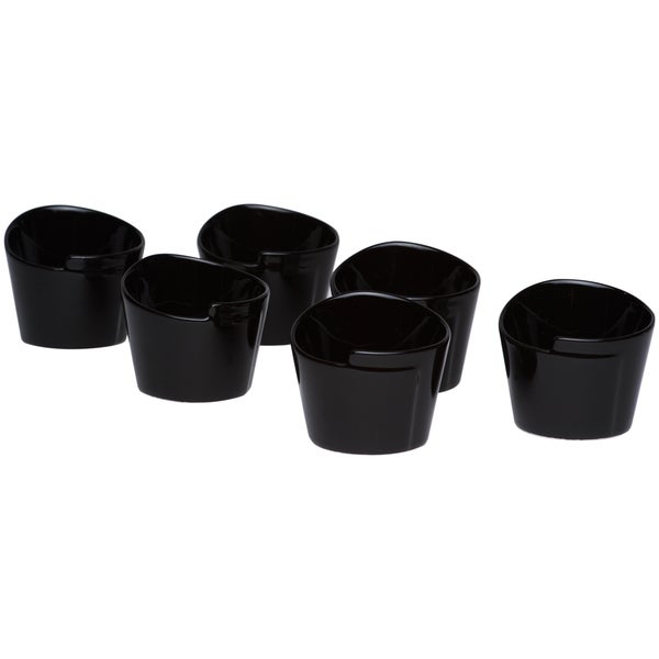 Whisper Black Cone Sauce 1.75-inch Dish (Set of 6)