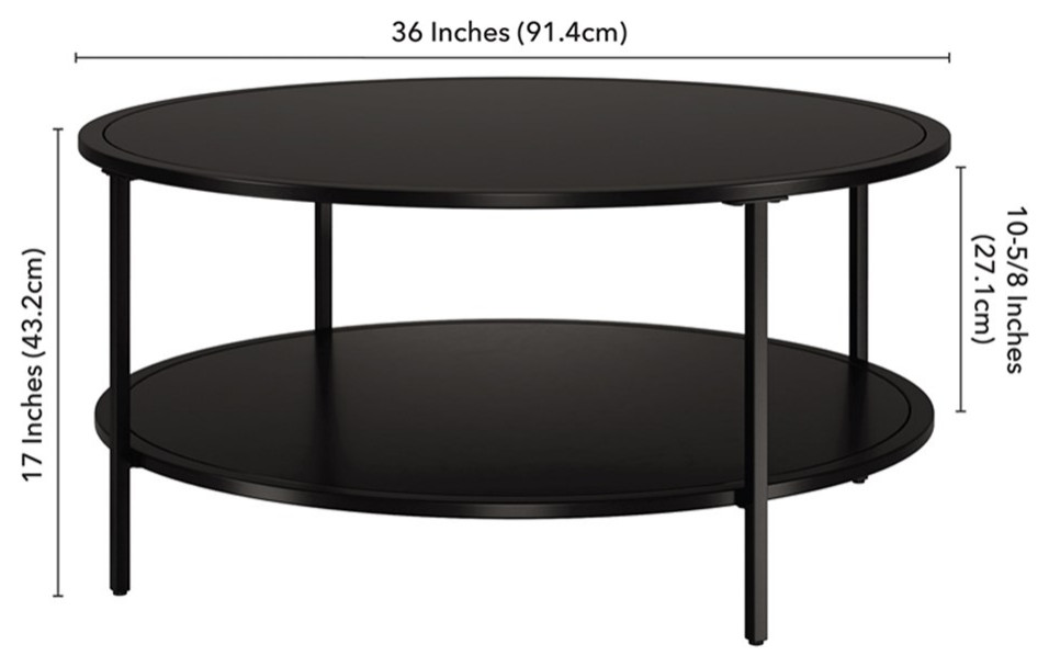 Henn ampHart 36 quotBlackened Bronze Metal/Glass Coffee Table   Transitional   Coffee Tables   by Homesquare  Houzz