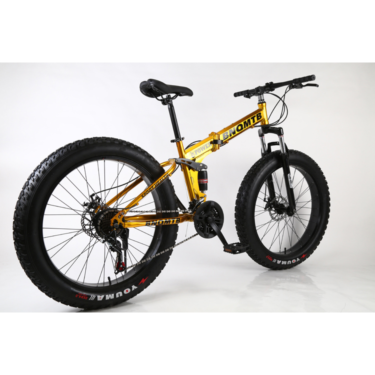 2023 Factory 26 Inch Beach Bike Fat Tire Snow Mountain Bicycle with Double Disc brake folding bicicletas Cheap big tire MTB bike