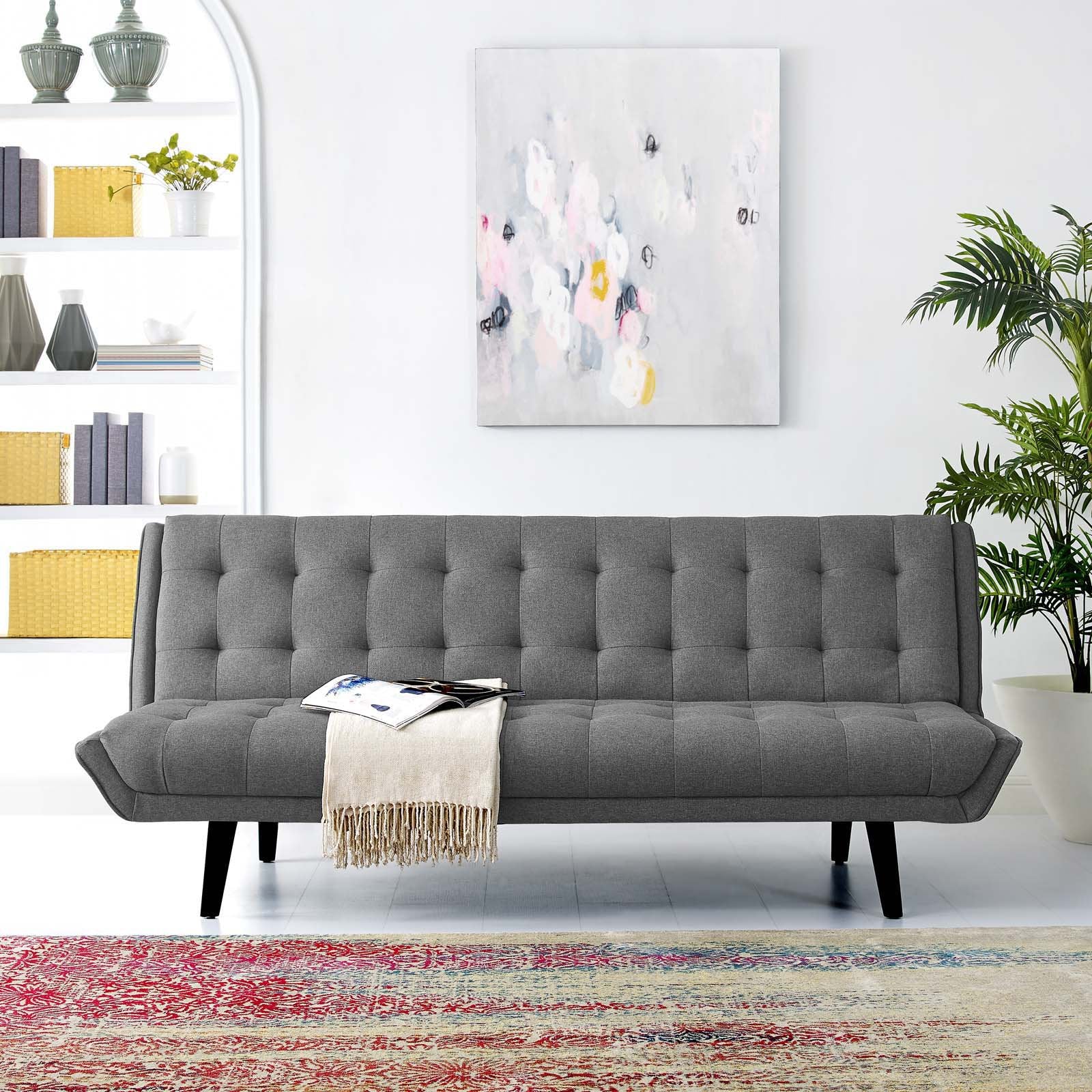 Modway Glance Tufted Convertible Fabric Sofa Bed