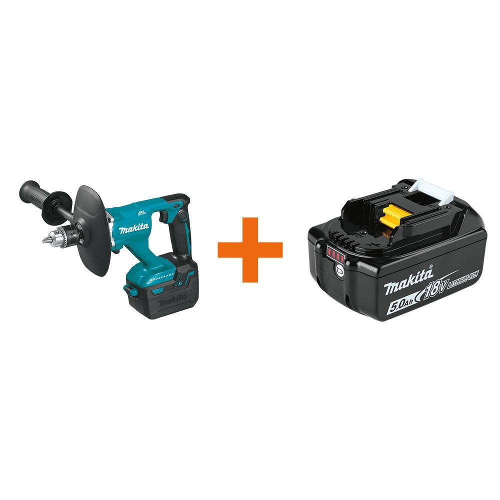 Makita 12 in. 18V LXT Lithium-Ion Cordless Brushless Mixer (Tool-Only) with Bonus 18V LXT Battery Pack 5.0Ah XTU02Z-BL1850B