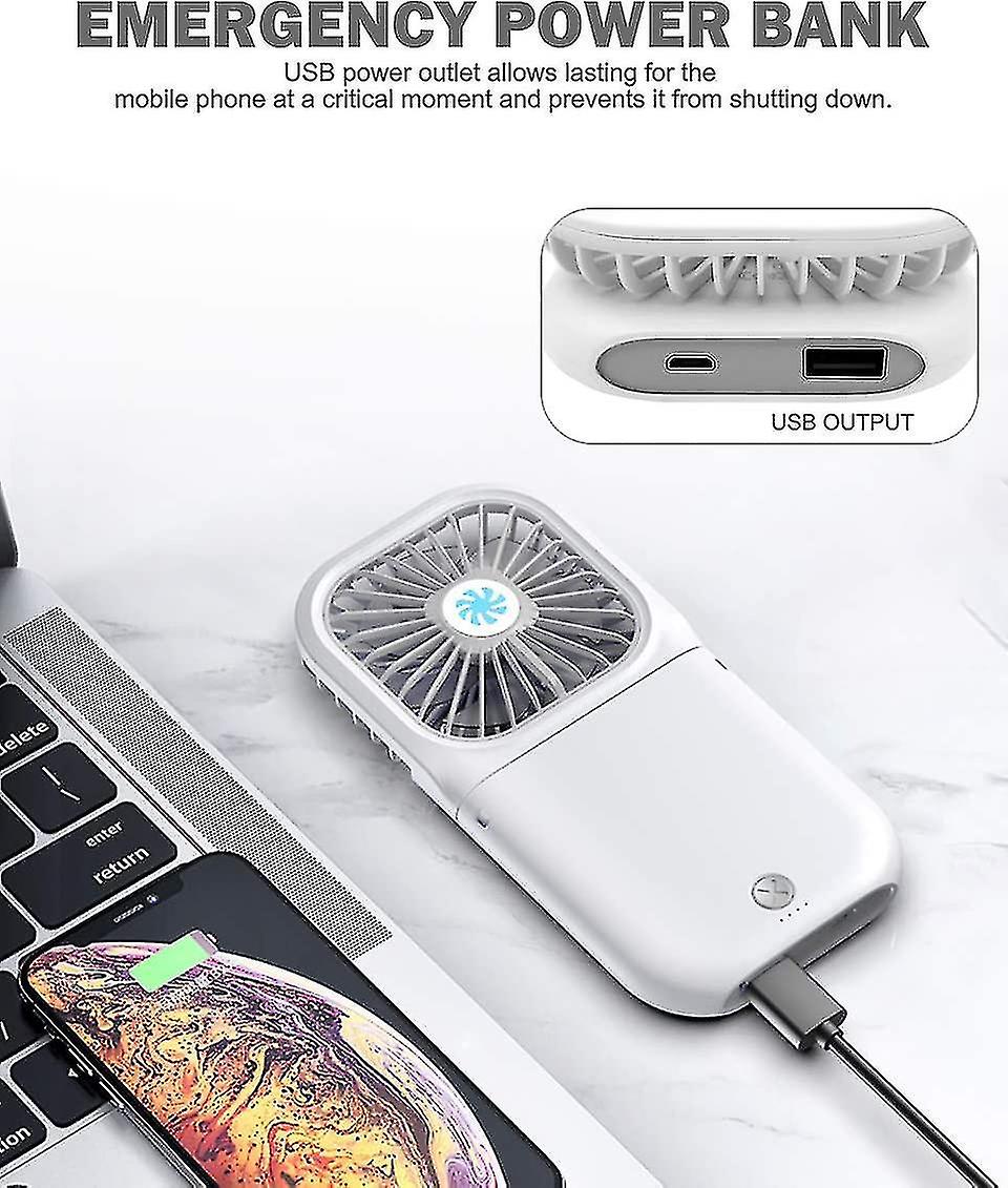 Handheld Fan， Small Personal Fan With 3 Speeds Neck Fan Rechargeable Portable Fan， Powerful Mini Usb