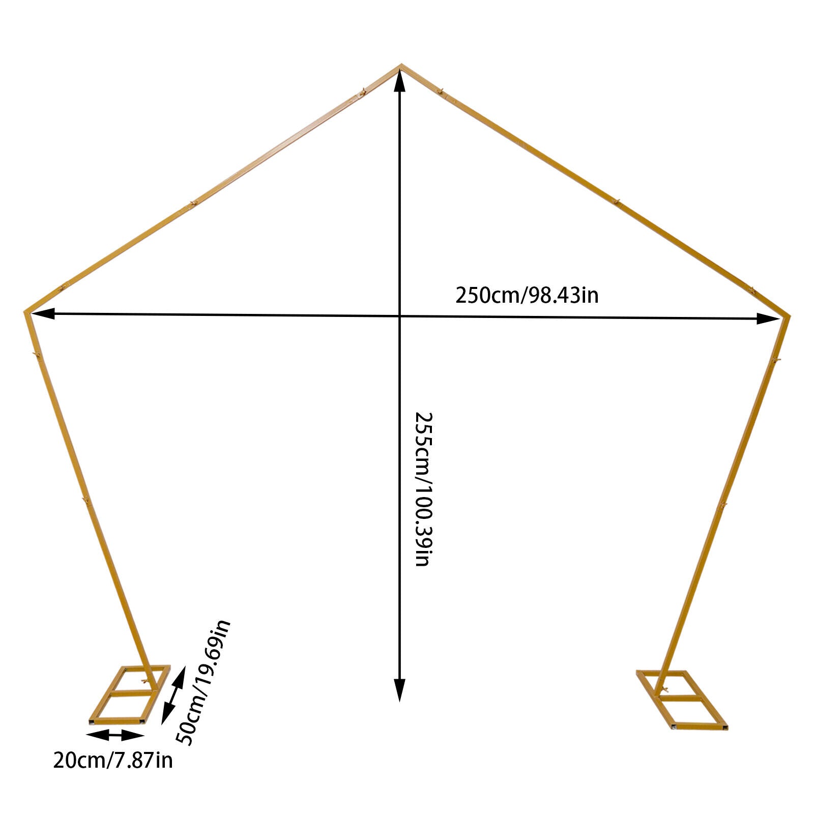 Flkoendmall Modern Pentagonal Wedding Arch Backdrop Stand Metal Frame Sturdy Bar Stand