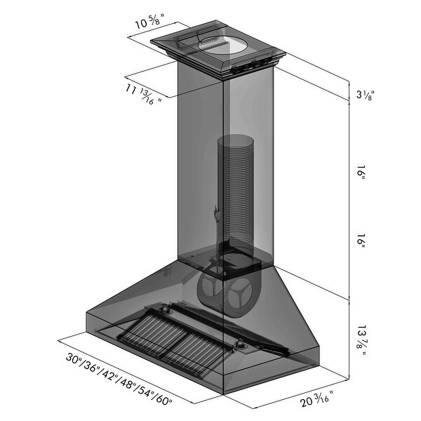 ZLINE Convertible Vent Wall Mount Range Hood in Stainless Steel