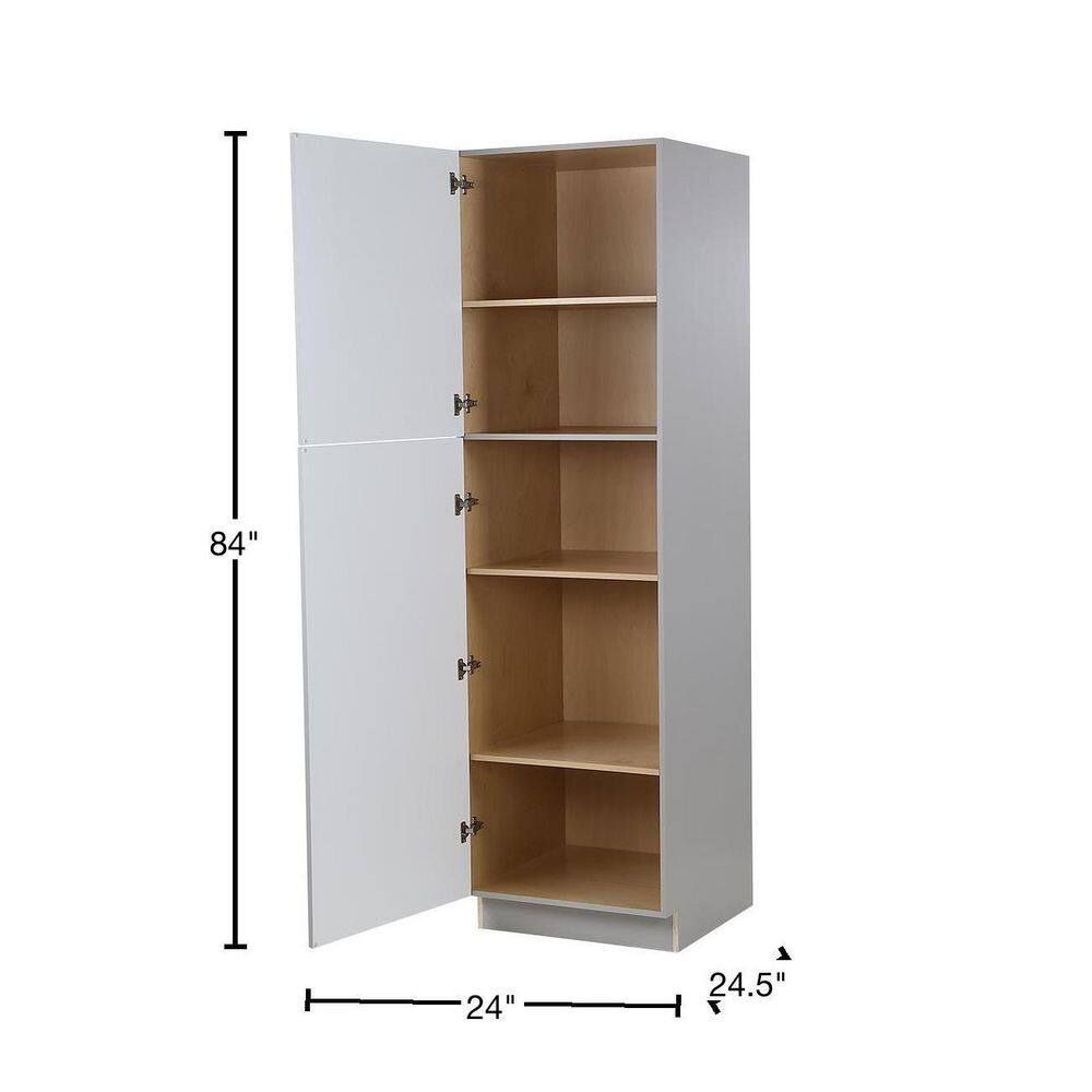 Hampton Bay Cambridge Gray Shaker Assembled Pantry Cabinet with Adjustable Shelves (24 in. W x 24.5 in. D x 84 in. H) CA2484P-KG