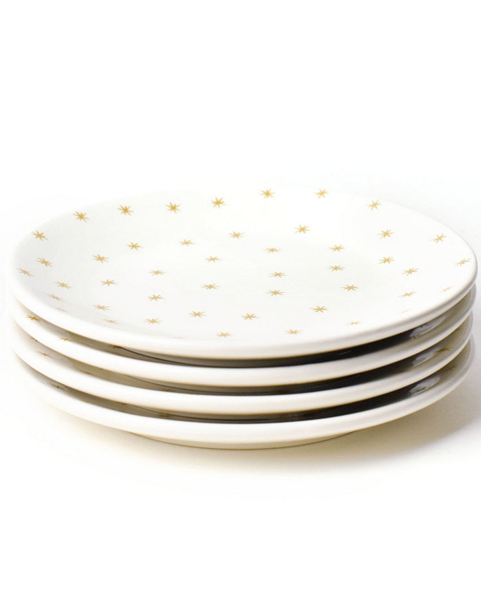 Coton Colors Gold-Tone Star Salad Plate Set of 4 Service for 4