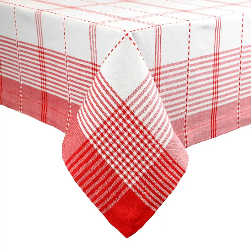 Red and White Country Plaid Checkered Tablecloth 60 x 120