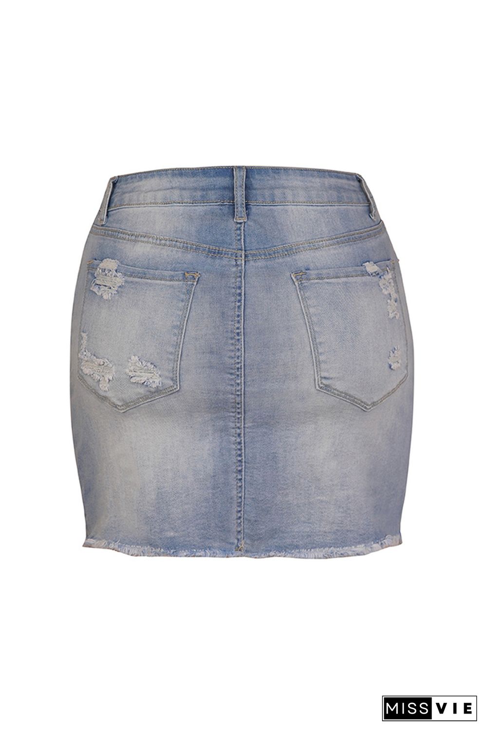 Ripped Denim Mini Skirt Wholesale