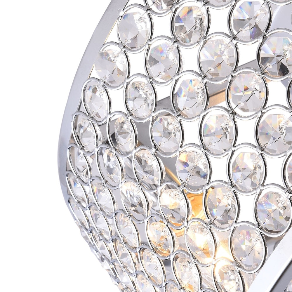 18'' Modern Silver Crystal Caged Invisible Ceiling Fan with Remote