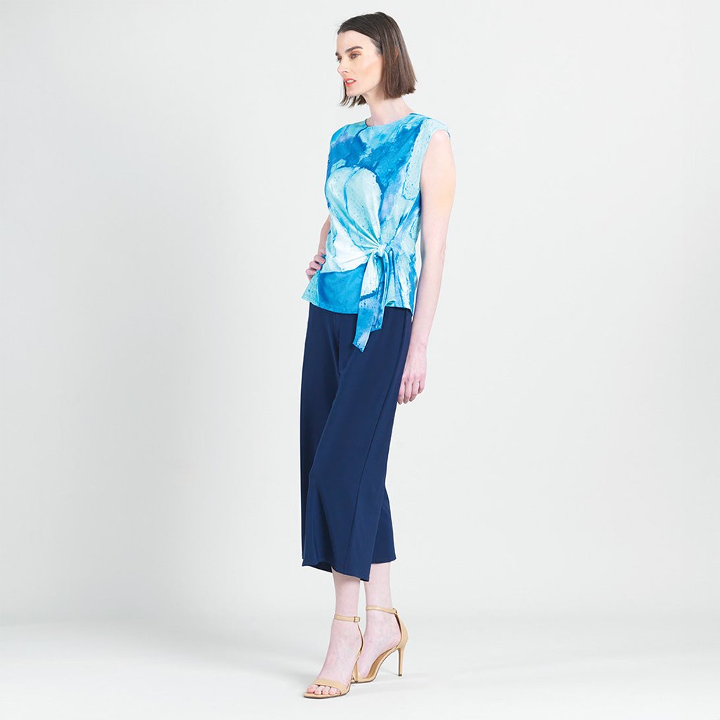 Clara Sunwoo  Cap Sleeve Side Tie Top in Water Splash - Assorted by size