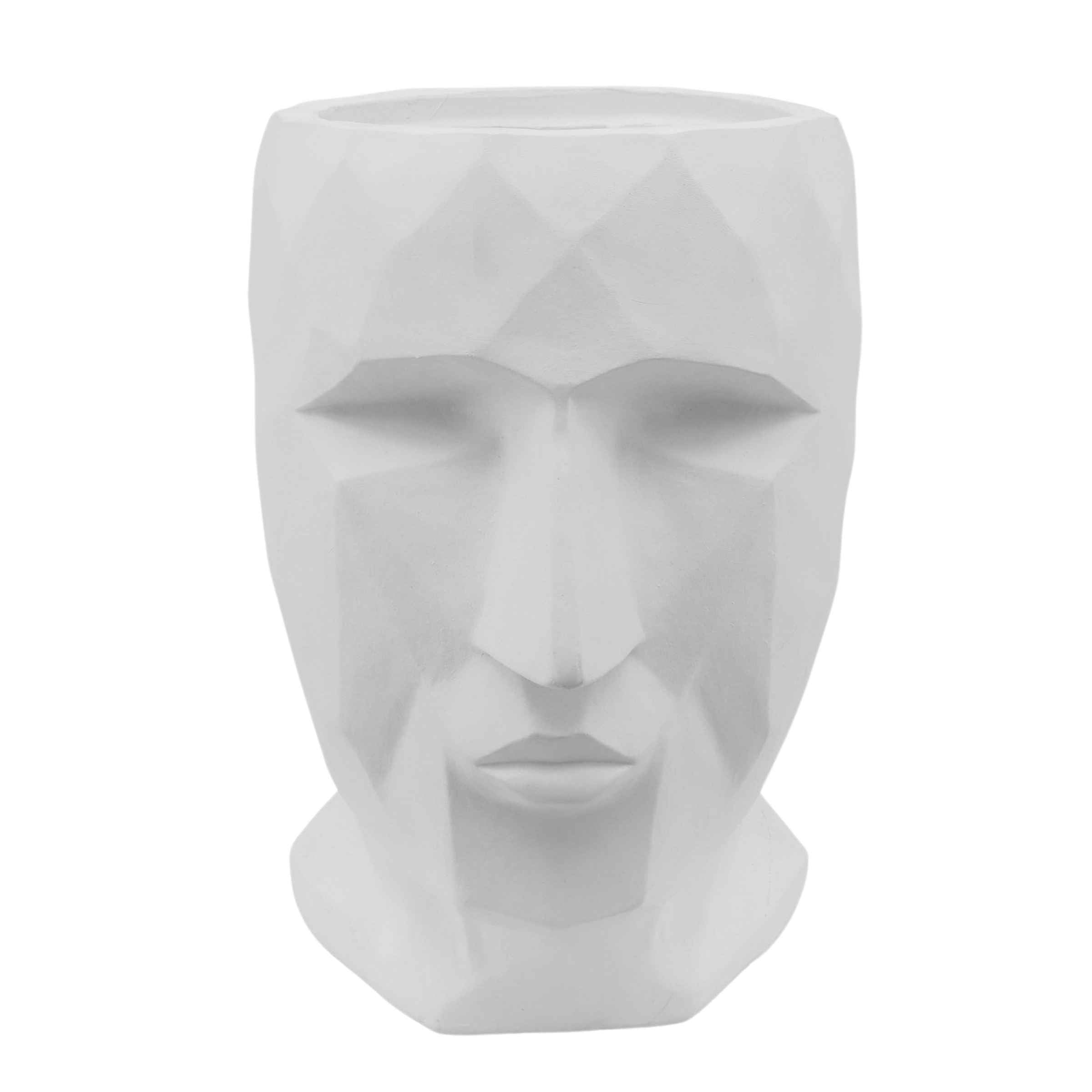 Face Resin Planter 43Cm - White 16174-02