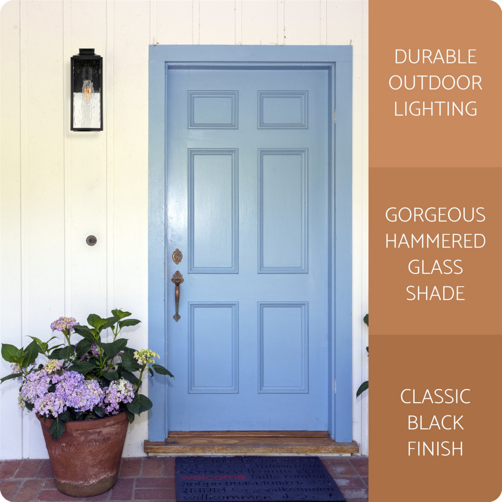 Kira Home Halifax 15 quotFarmhouse Weather Resistant Indoor Outdoor Wall Sconce   Transitional   Outdoor Wall Lights And Sconces   by Kira Home  Houzz