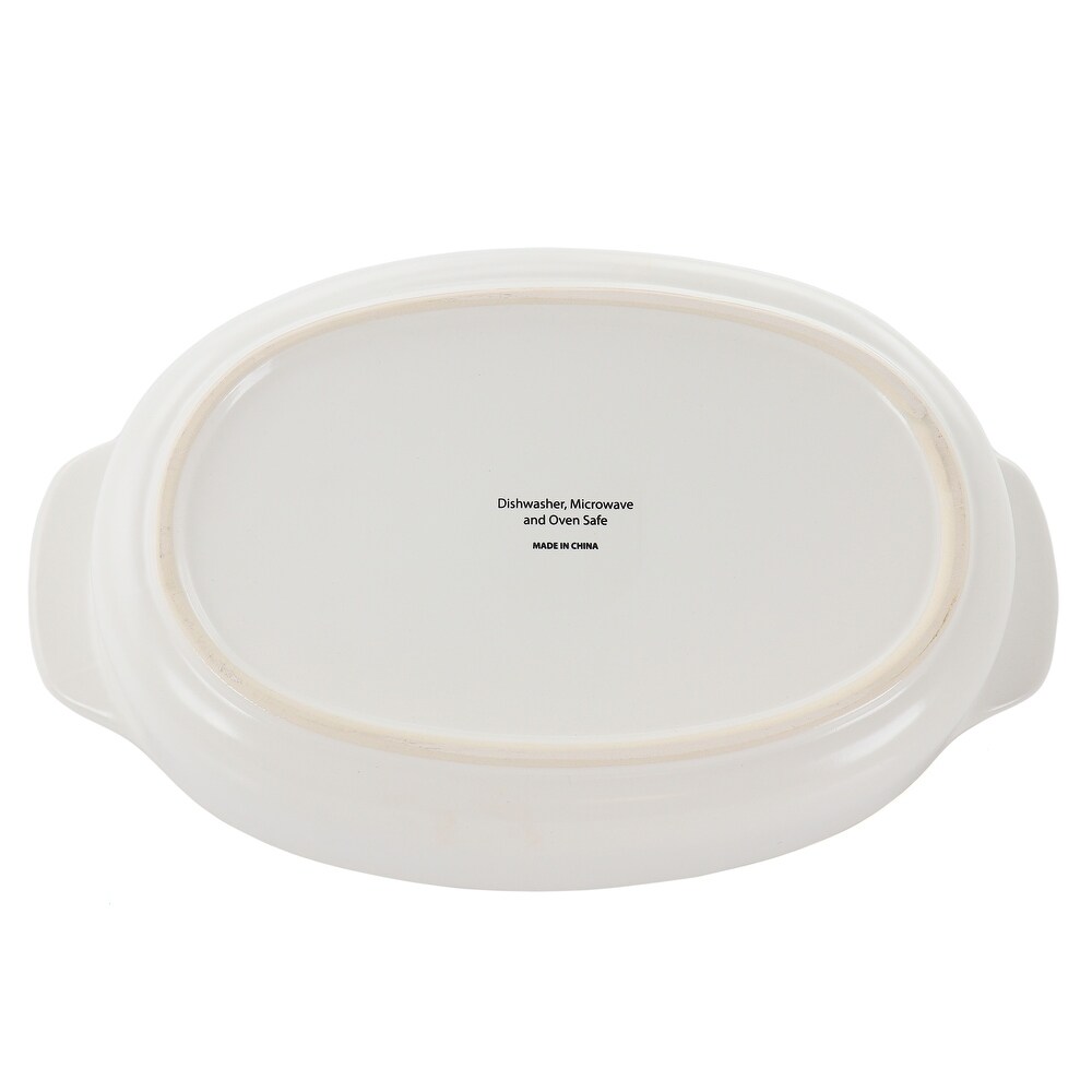 2.5 Quart Oval Stoneware Casserole in White