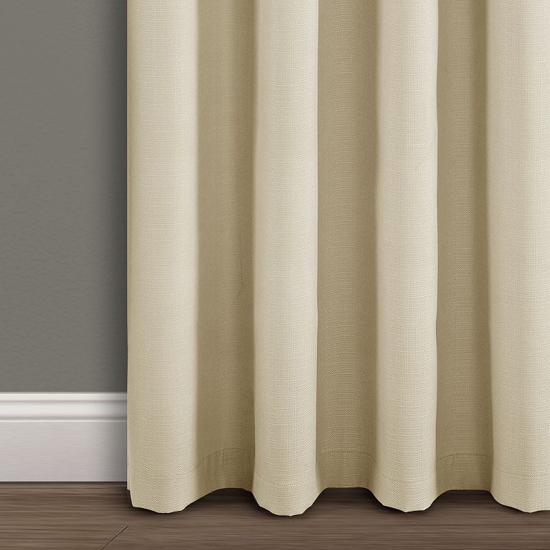 Lush Decor Faux Linen Absolute Grommet 100% Blackout Window Curtain