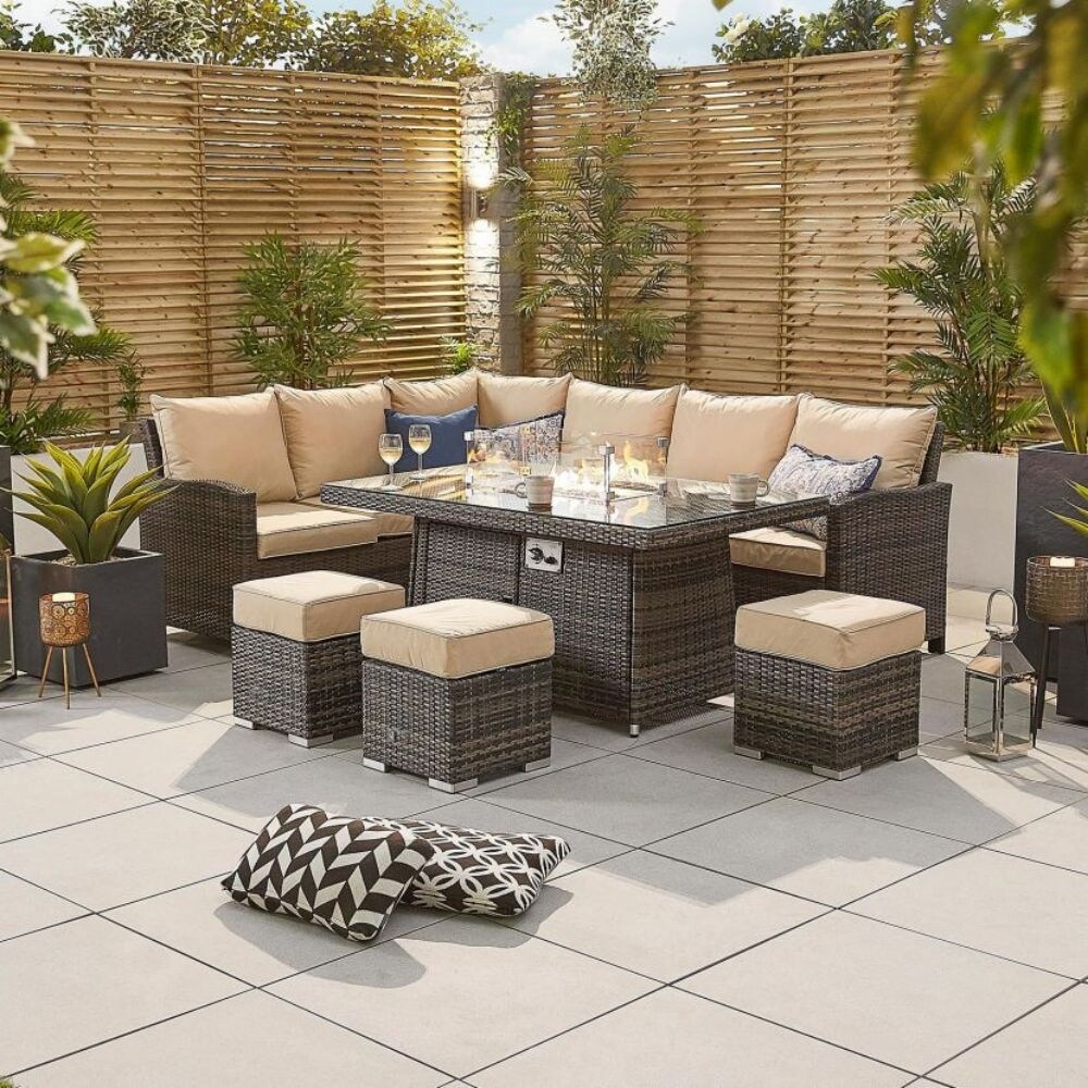 None 6 Piece Wicker Patio Conversation Set with Cushions