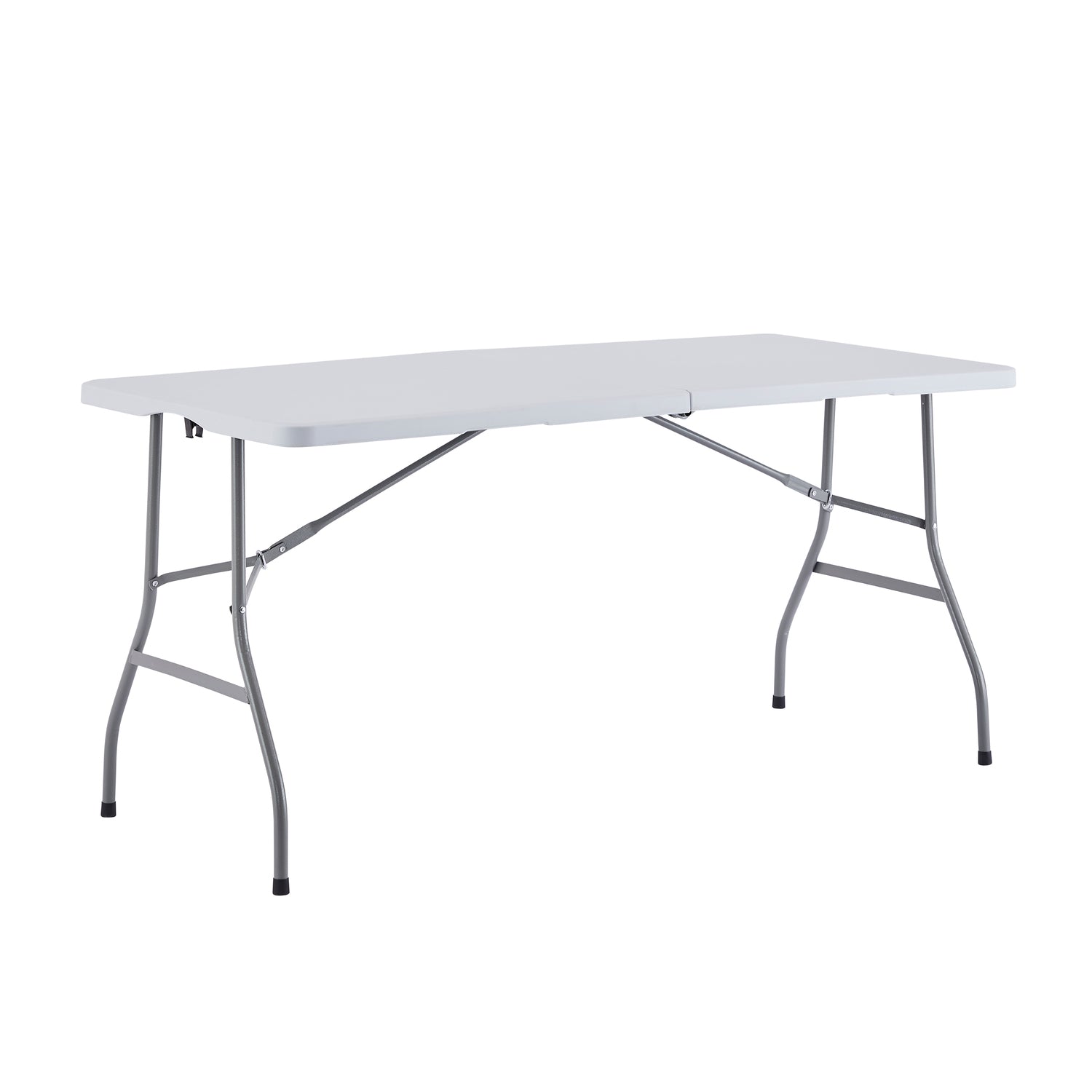 Naomi Home Folding Table 5ft Foldable Table Dinner Table Collapsible Portable Tables Folding Multipurpose Rectangular Resin Fold Up Table 5 Foot for Outdoor Camping Picnic Party- White