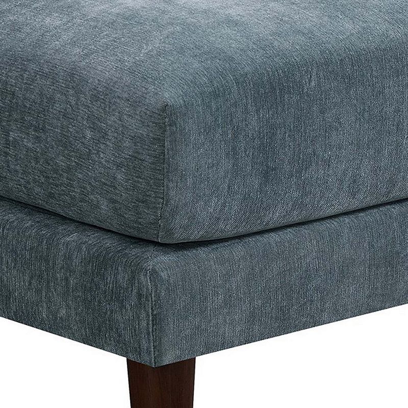 Rio 33 Inch Modular Armless Sofa Chair， Lumbar Cushion， Slate Blue Fabric