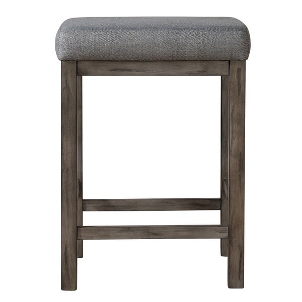 Hayden Way Gray Wash Upholstered Console Stool