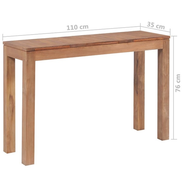 Console Table Solid Teak Wood with Natural Finish 43.3