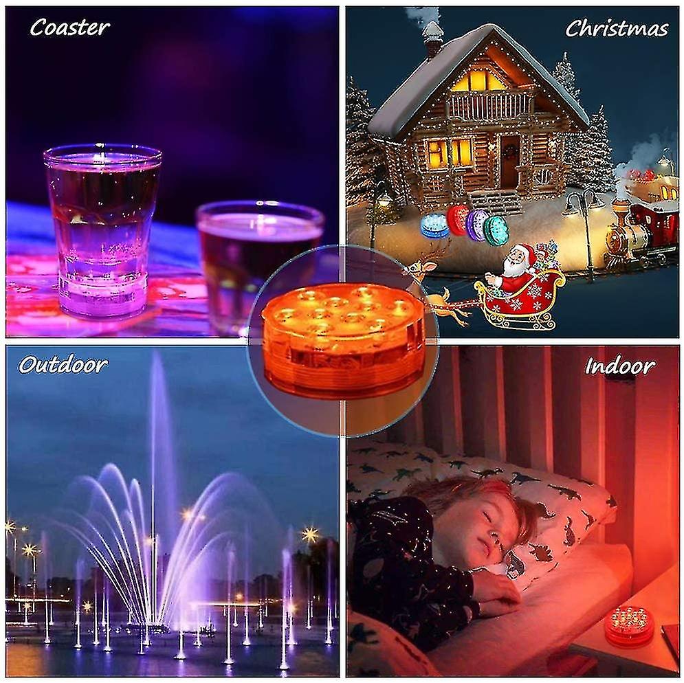 Pool Lamp Submersible Led Lights， Ip68 Waterproof 16 Rgb Colors Change Decorative Lamps (4 Pcs)