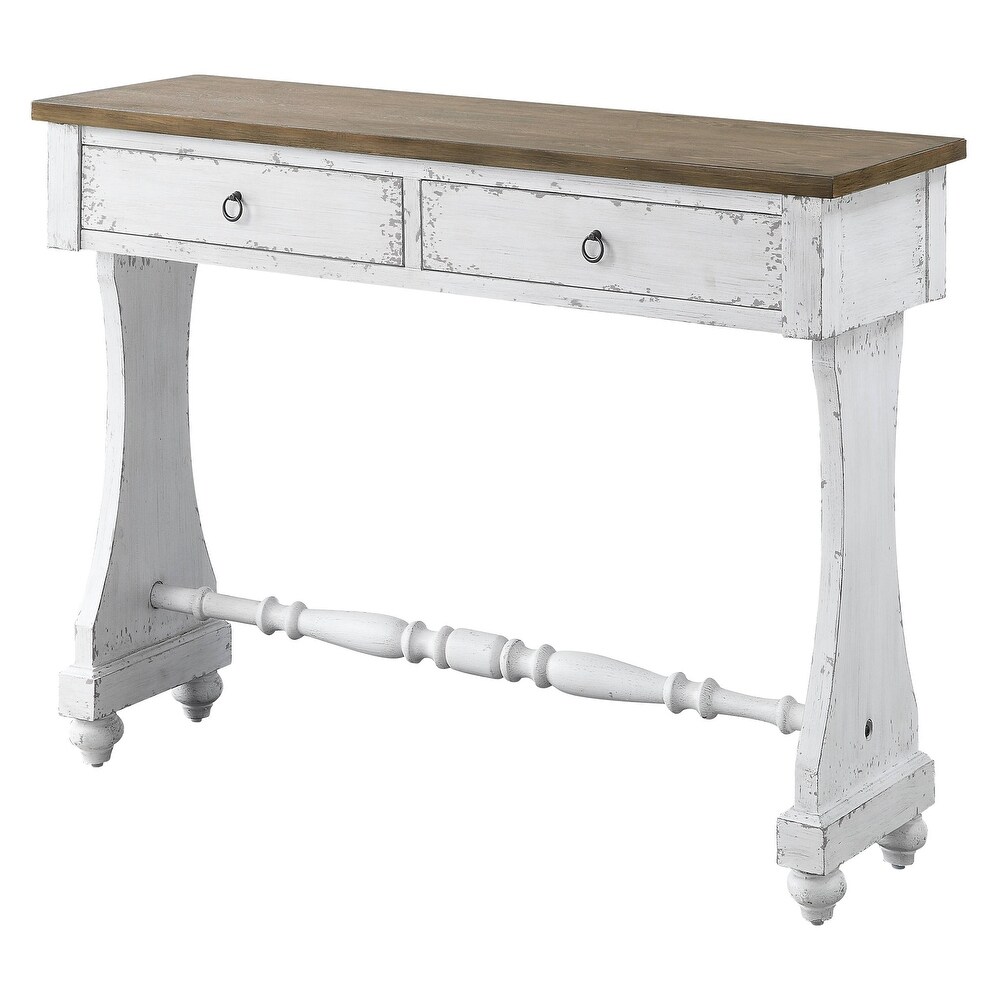 Monterra Antique White 2 drawer Console Table