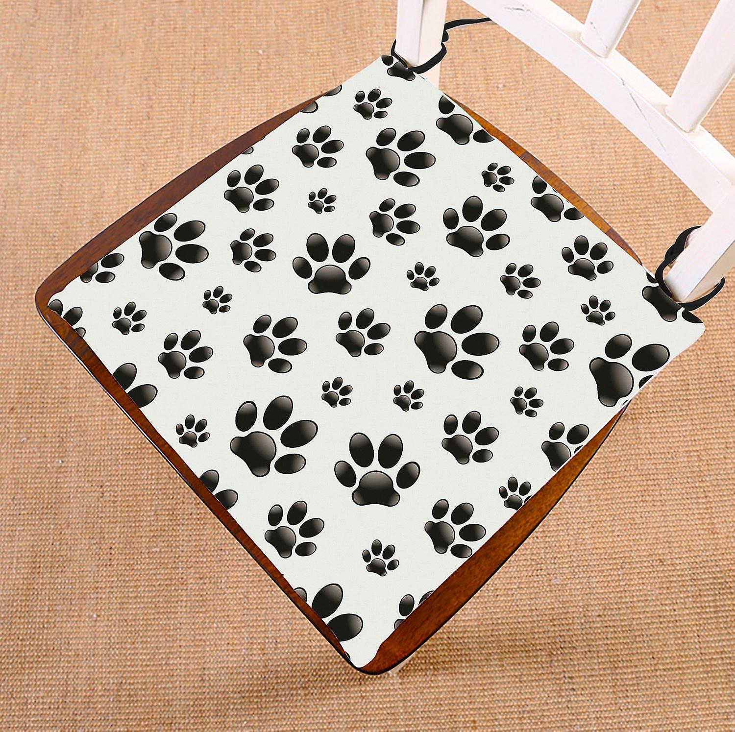 Animal Footprints Chair Pad， Dog Paws Seat Cushion Chair Cushion Floor Cushion 40x40 Cm